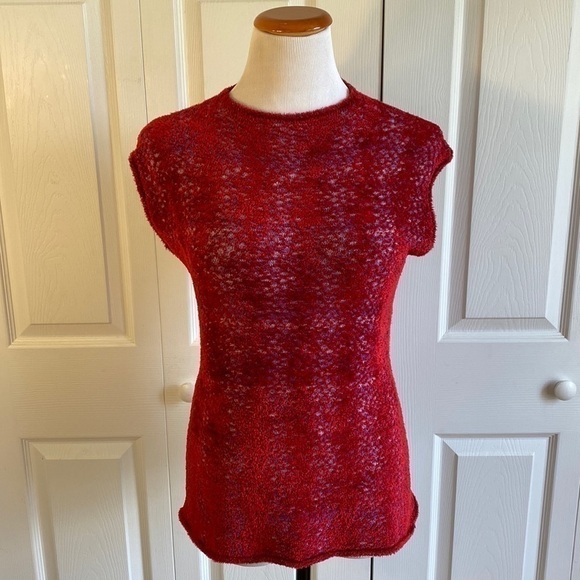 Lainey Keogh Made in Ireland Red Cashmere Sweater Size Medium/Large - Picture 1 of 9